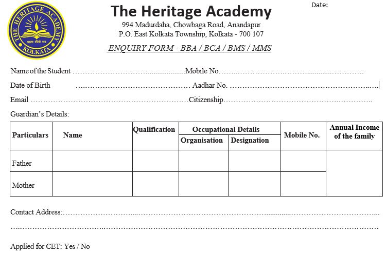 The Heritage Academy Enquiry Form