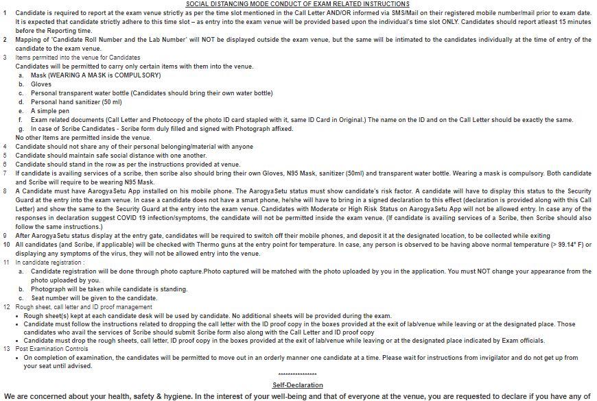 COVID-19 instructions for IBPS PO