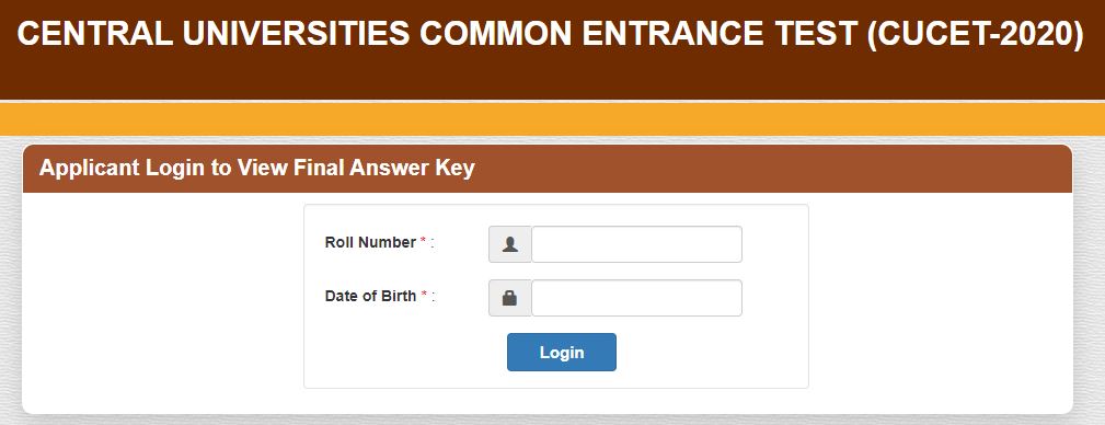 CUCET 2020 Answer Key