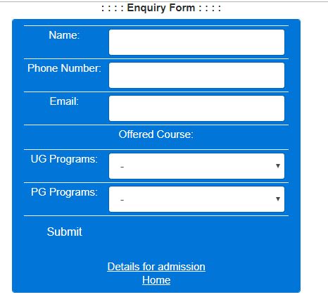 SIRT Bhopal Enquiry Form