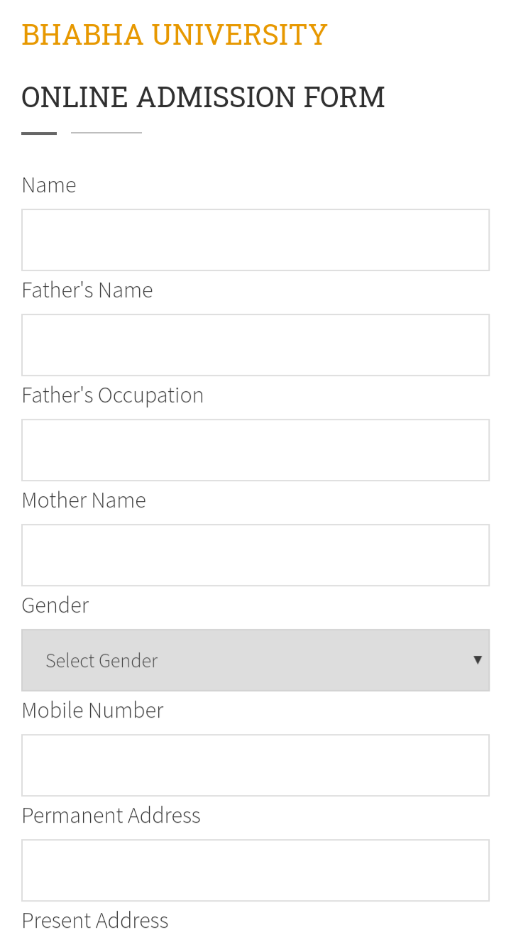 Bhabha University application process 2
