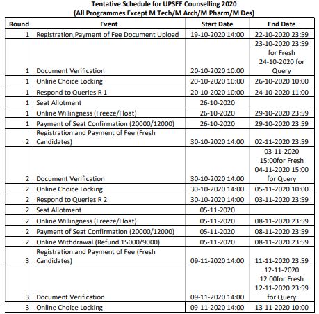 counselling-schedule