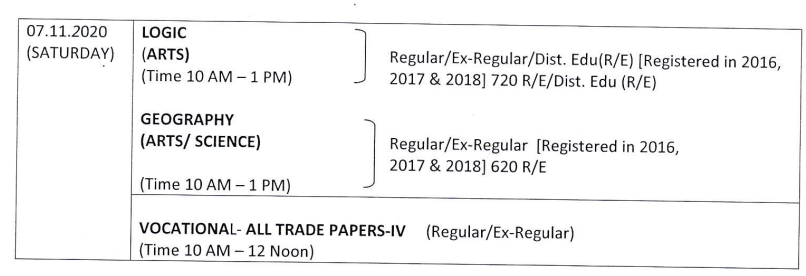 Odisha 12th time table for optional exams