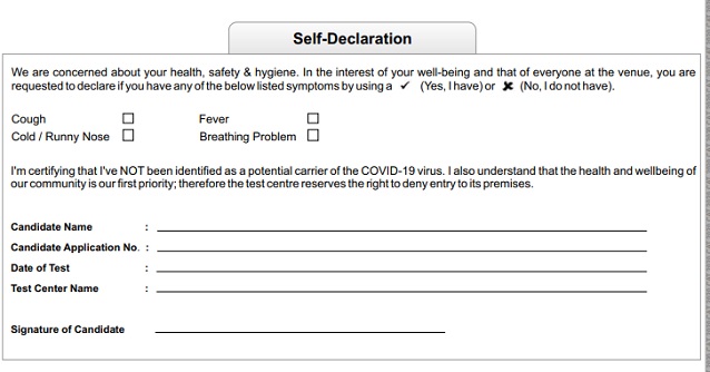 CAT self declaration form