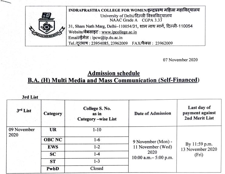 DUET 2020 BMMMC Admission Schedule