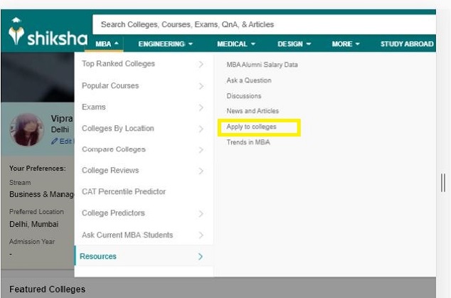 Shiksha Common Application Form