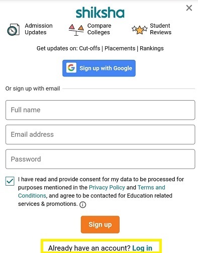 Shiksha Common Application Form