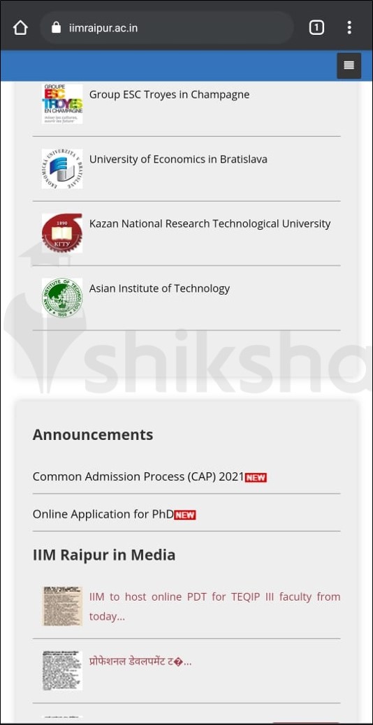 IIM Raipur Admission 2021 Dates (Out), Eligibility, Selection Process