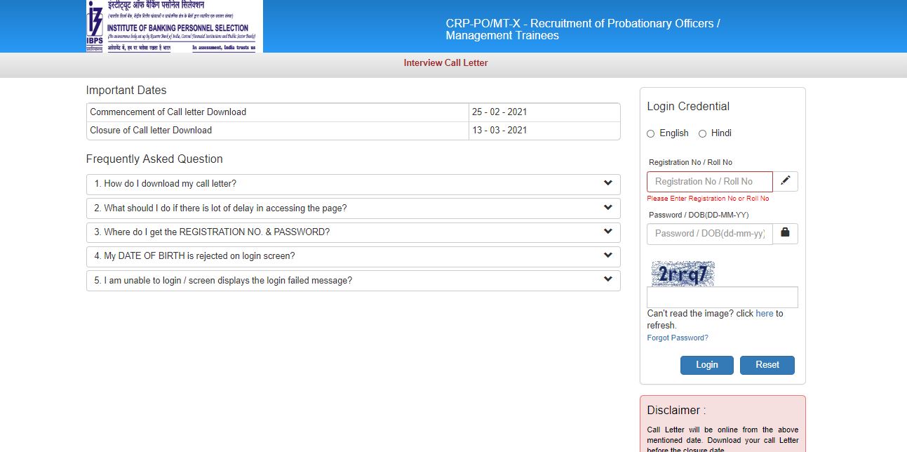 IBPS_PO_Interview_Call_Letter