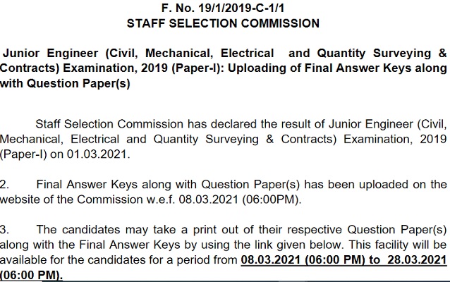 SSC_JE_Answer_Key_2019_download_PDF