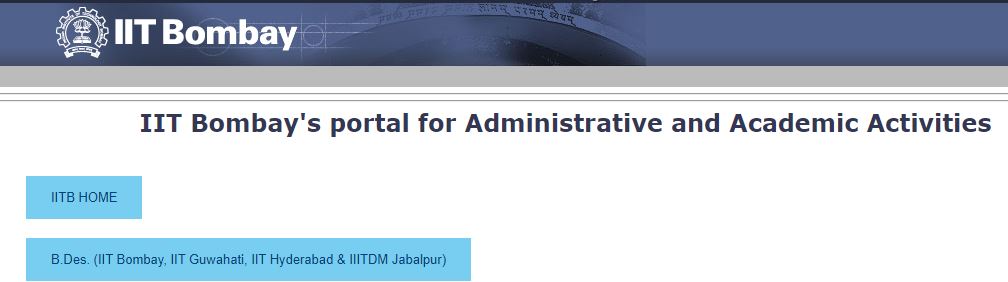 IIT Bombay BDes admission portal