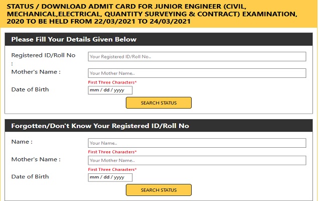 SSC_JE_Admit_Card_2020_download_online