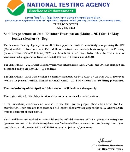JEE-Main-2021-May-postponed