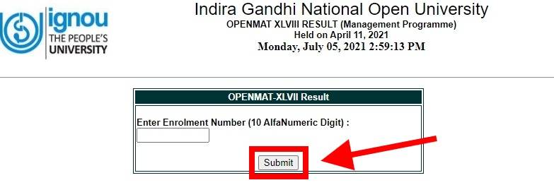 IGNOU OPENMAT Result