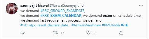 Students_Tweets_On_RRB_Group_D_Exam_dates
