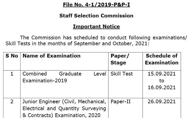 SSC_JE_Paper_II_Exam_Dates_Out