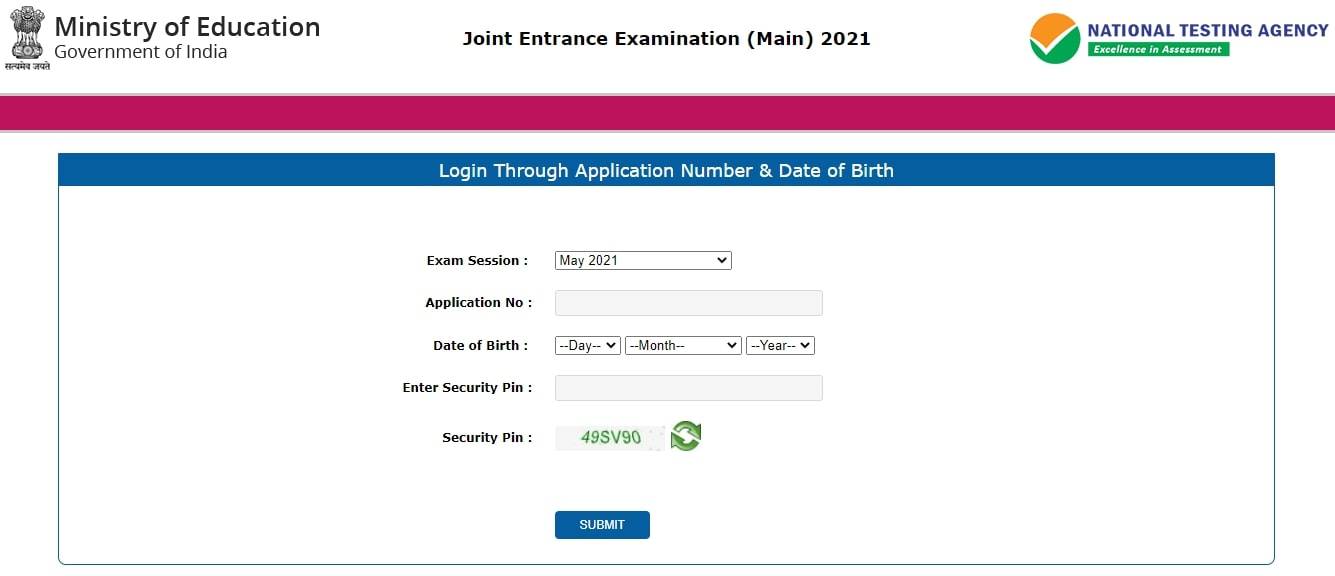 JEE-Main-Admit-Card-2021-Session-4-Login-Window