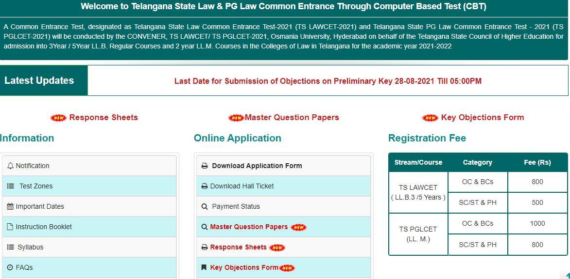 TS LAWCET 2021 answer key & question paper out