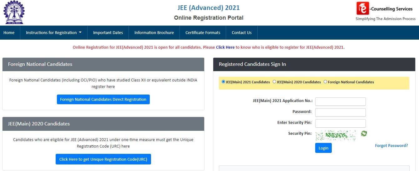 JEE Advanced 2021 registration last date extended till September 21