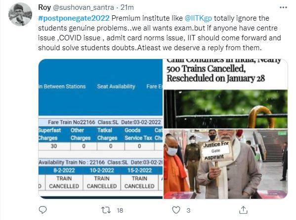 Postpone GATE 2022 - 3