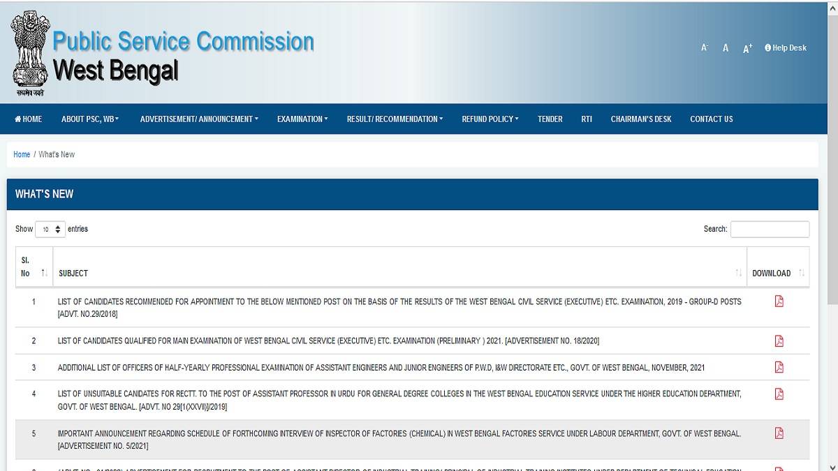 WBPSC_WBCS_Prelims_Result_2021