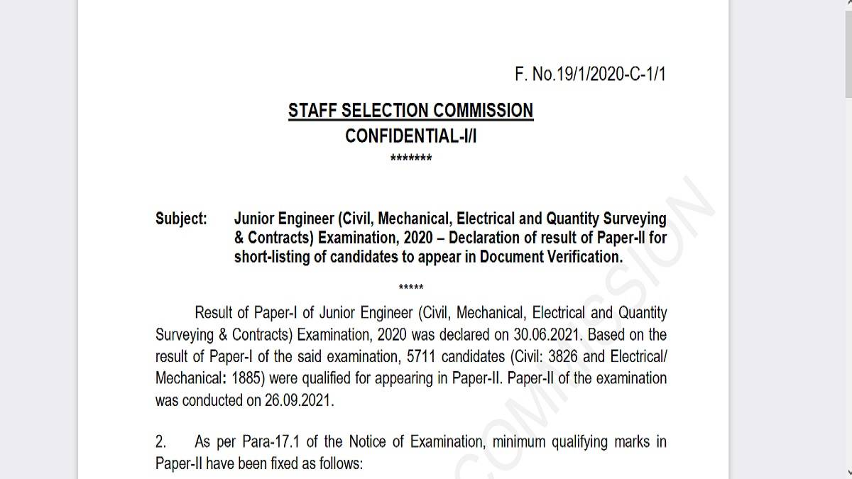 SSC_JE_Result_Paper_II_Pdf_download