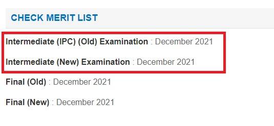 ICAI CA Intermediate merit list