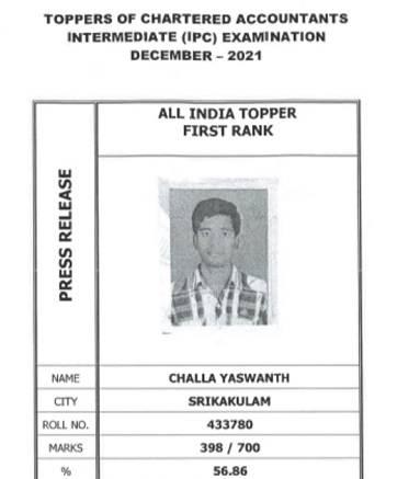 CA Intermediate toppers December 2021 (Old syllabus)