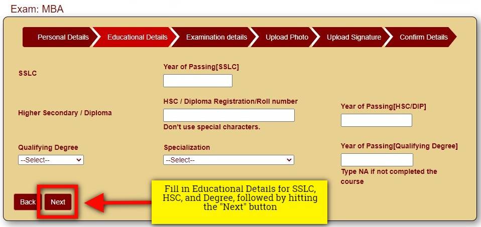 Educational Details to Enter in TANCET Form
