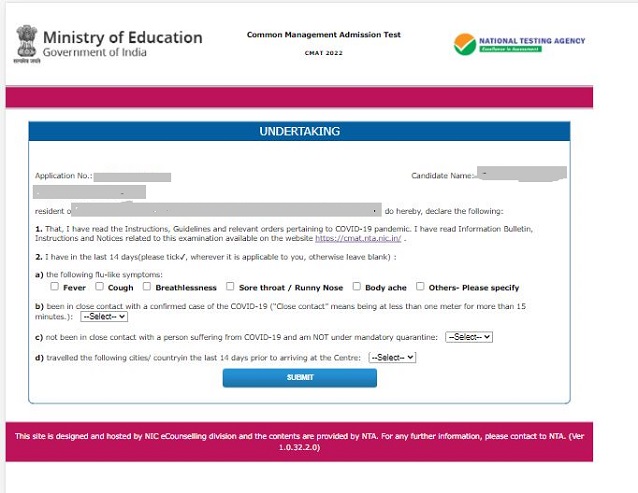 CMAT 2022 undertaking