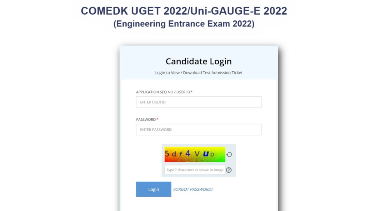 COMEDK 2022 admit card