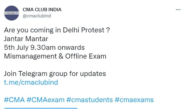 CMA Students Protest Against Online Exams