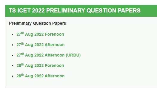 TS ICET 2022 Question Paper & Answer Keys