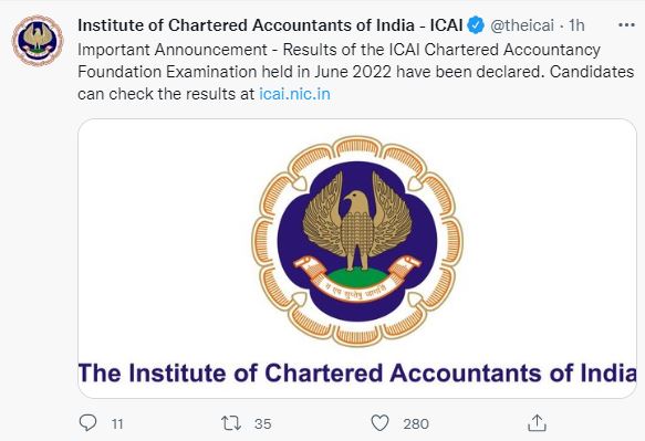 CA Foundation June 2022 result declared