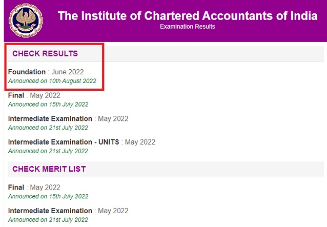 CA Foundation result June 2022