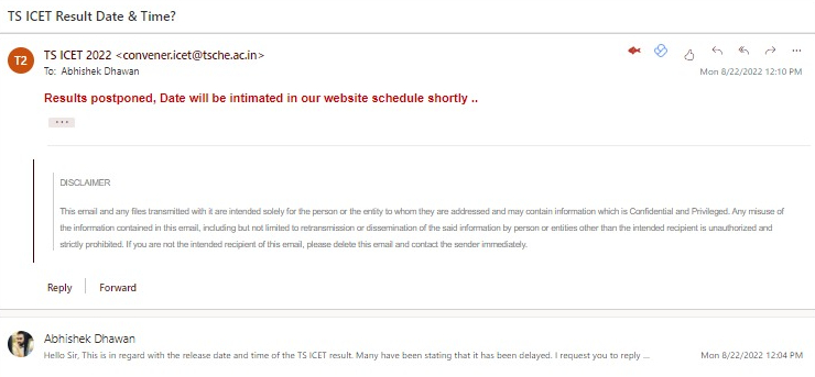 TS ICET Result Date 2022 