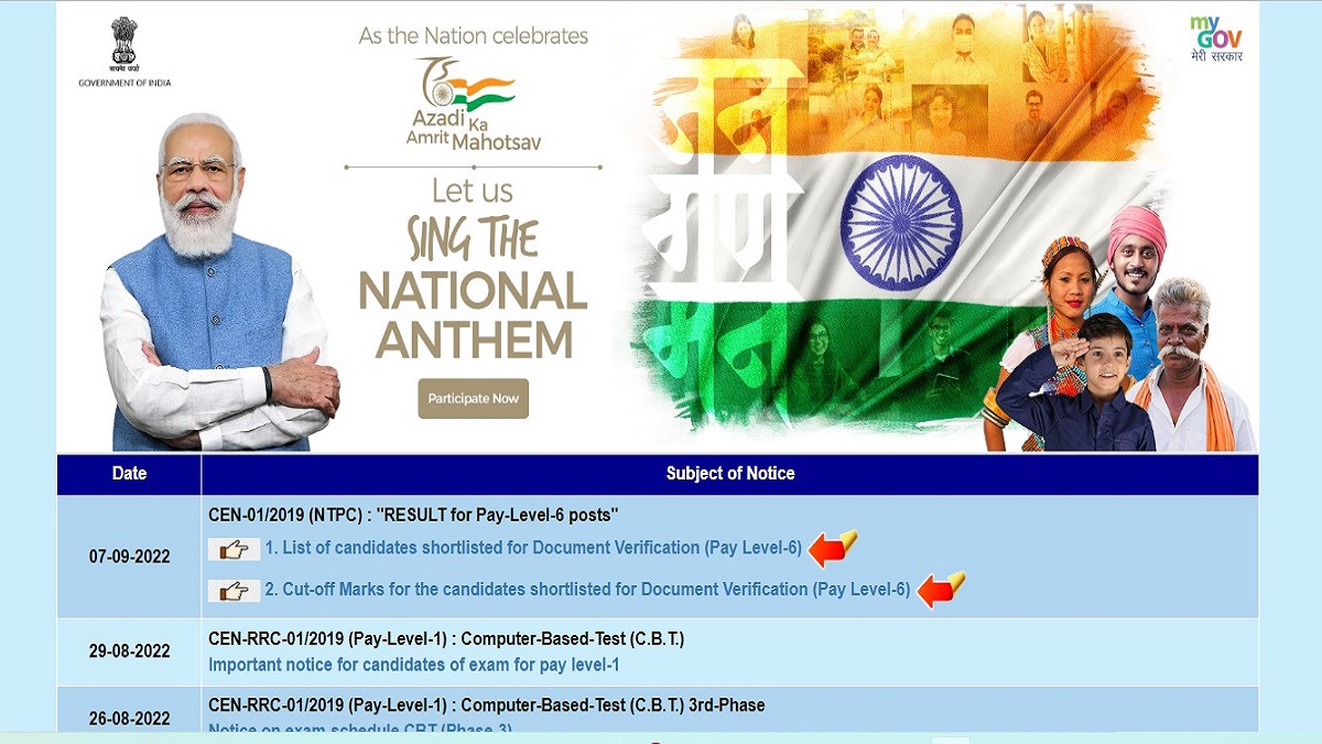 RRB_NTPC_CBAT_Result_2022