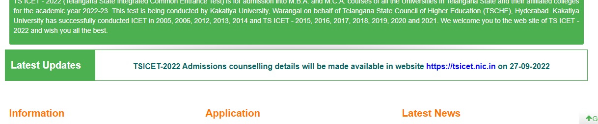 TS ICET 2022 Counselling Details