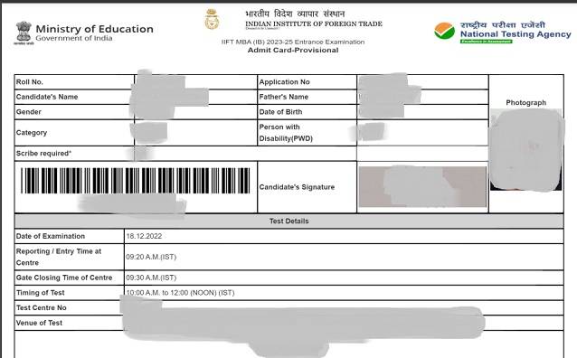 IIFT 2023 admit card