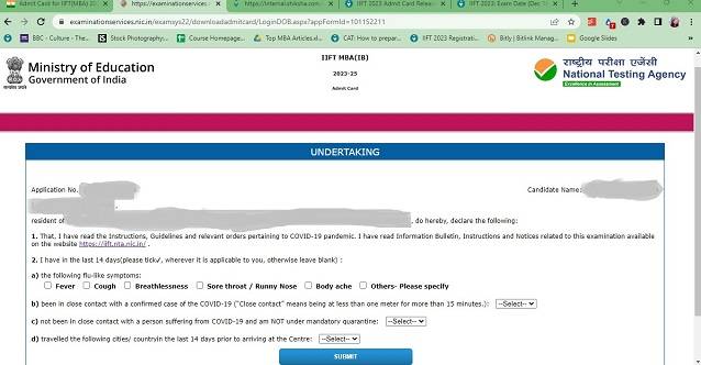 IIFT undertaking for COVID-19