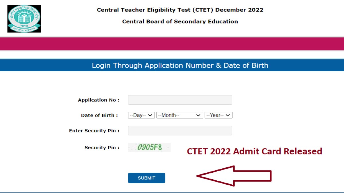 CTET 2022 Admit Card
