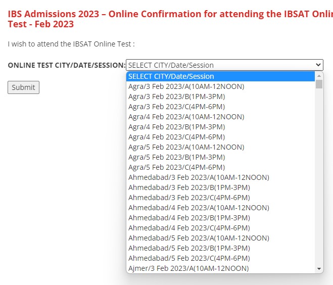 IBSAT exam