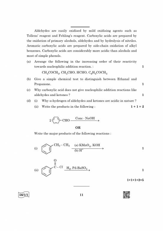CBSE Class 12 Chemistry Question Paper 2023, 2022, 2020, 2019 PDF Download