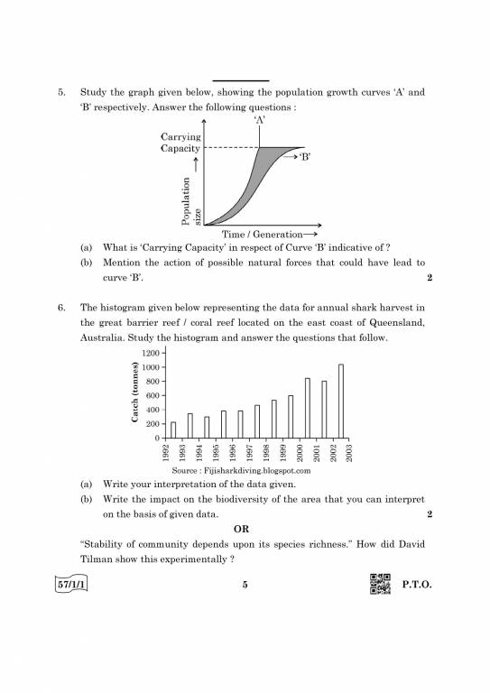 CBSE Class 12 Biology Question Paper 2024, 2023, 2022, 2020, 2019 PDF