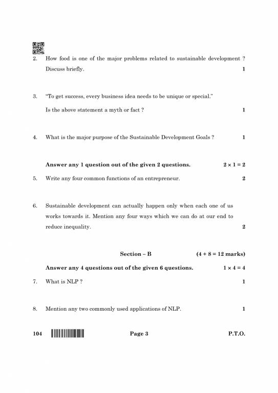 CBSE Class 10 Artificial Intelligence Question Paper 2023, 2022 PDF ...