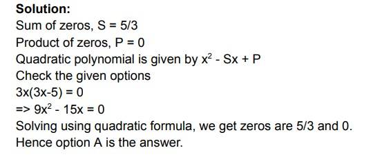 CBSE Mathematics Exam Class 10 2023 Solutions