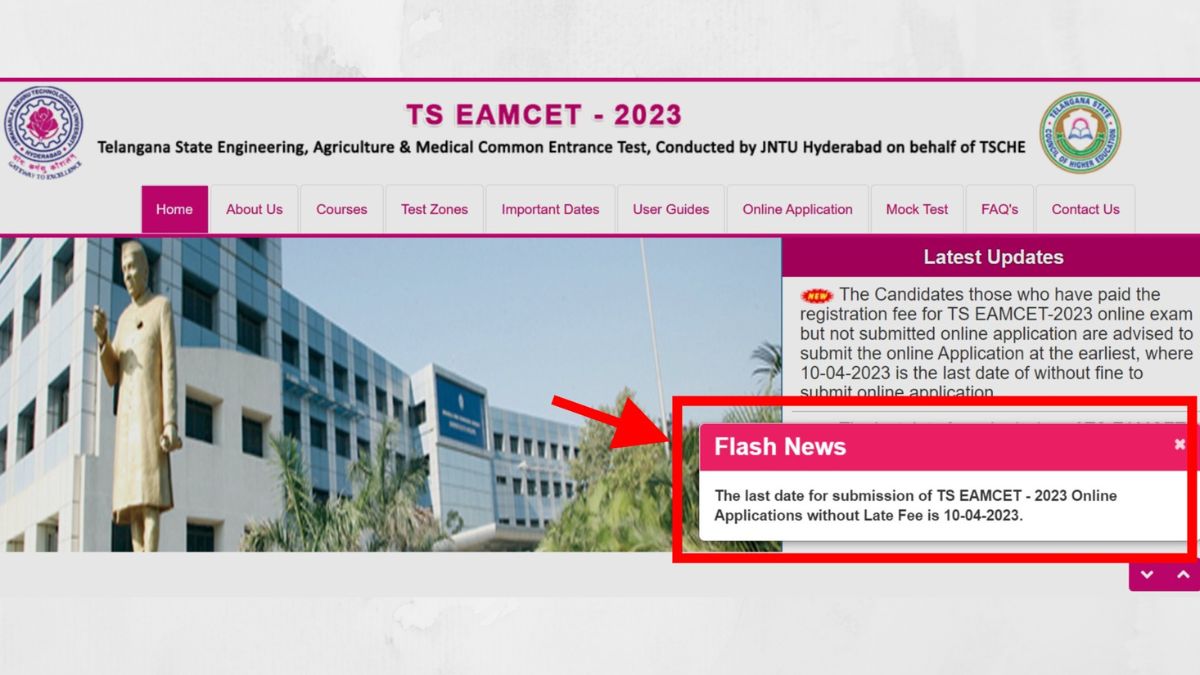 TS EAMCET 2023 Last Date to Apply Today