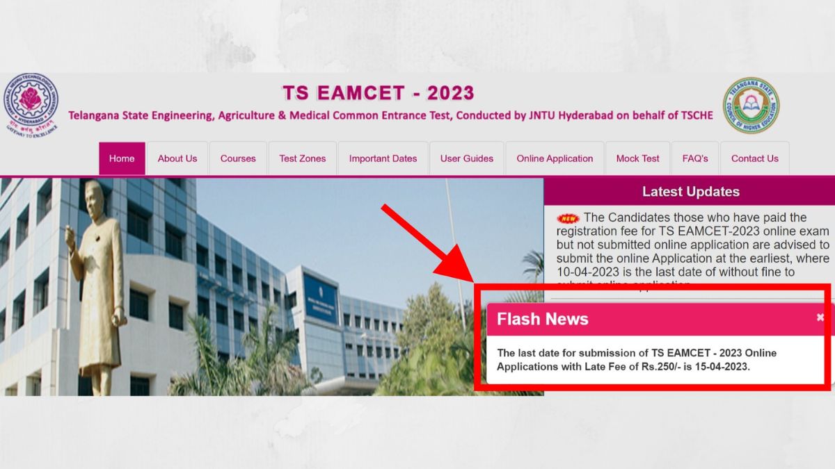 TS EAMCET 2023 Application with Late Fee Open