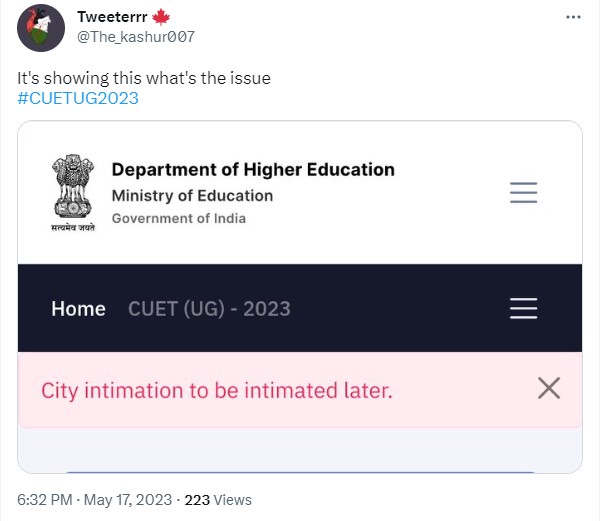 CUET Admit Card 2023 Live CUET UG Hall Ticket Available cuet.nta.ac.in