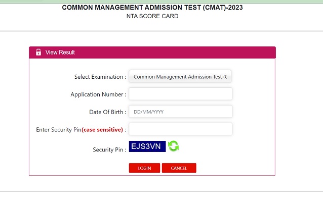 CMAT result 2023 window